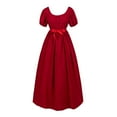 thumbnail image 2 of LYHaoo Plus Size Big Girls Regency Dresses Ruffled Classical Puff Sleeve Empire Waist Dress Belt Gown,Girls Floral Dresses Sizes 17-18 Years Red, 2 of 5