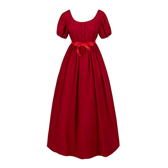 TJAZFJPA Girls' Dresses Plus Size Big Girls Regency Dresses Ruffled Medieval Classical Puff Sleeve Empire Waist Dress Belt Gown Easter Dresses for Baby Girls
