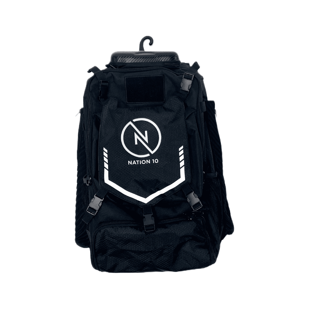 NationTen TechFly Black Baseball & Softball Batting Bags w/Equipment