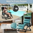 thumbnail image 4 of ABORON Zero Gravity Chair, Premium Outdoor Lawn Folding Lounge Chairs, Sturdy Adjustable Reclining Patio Chairs with Soft Cushion, Headrest & Tray, Support 440lbs, 4 of 11