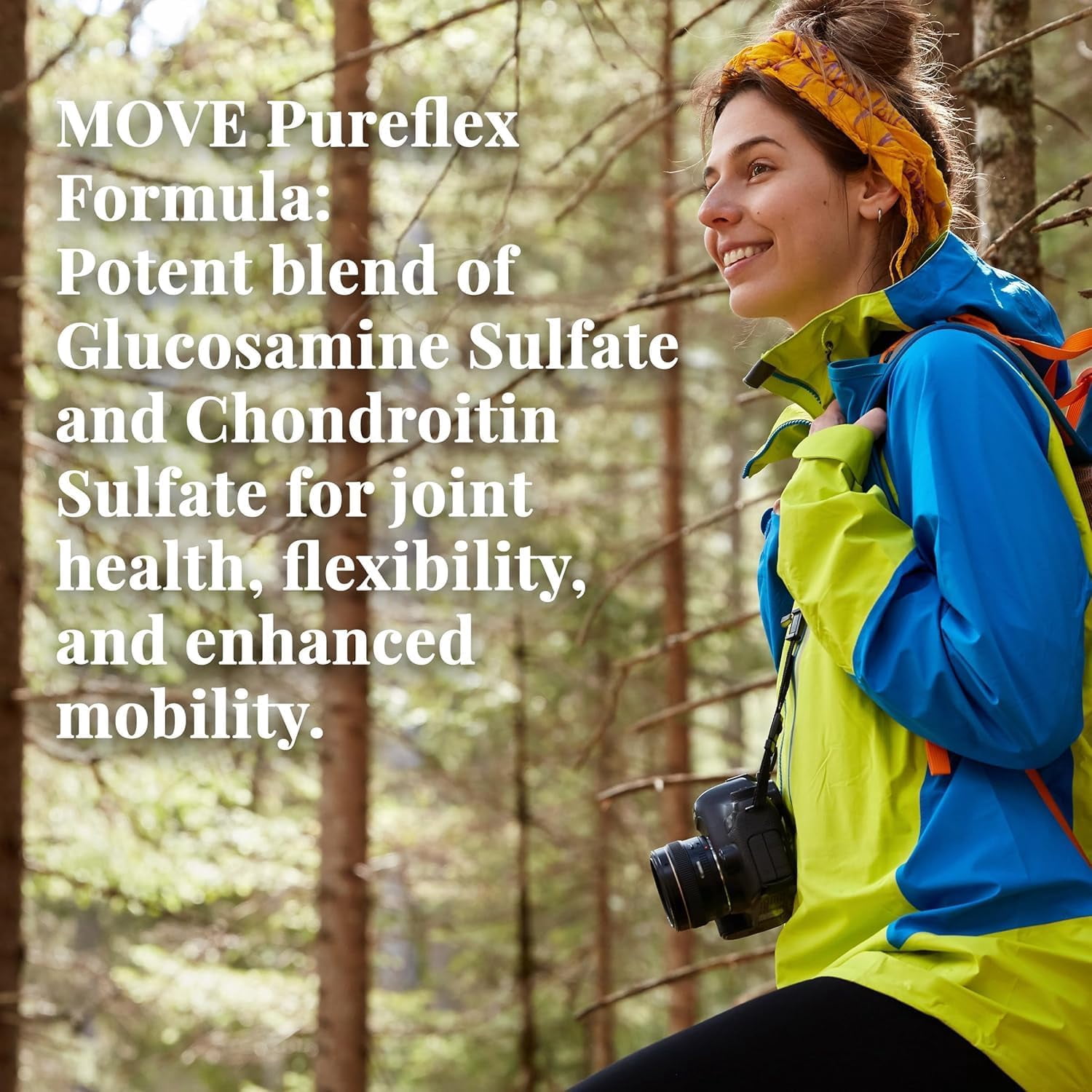 Basic Brands MOVE Pureflex Glucosamine Sulfate & Chondroitin Sulfate, Joint Health, 60 Count, 2Pack