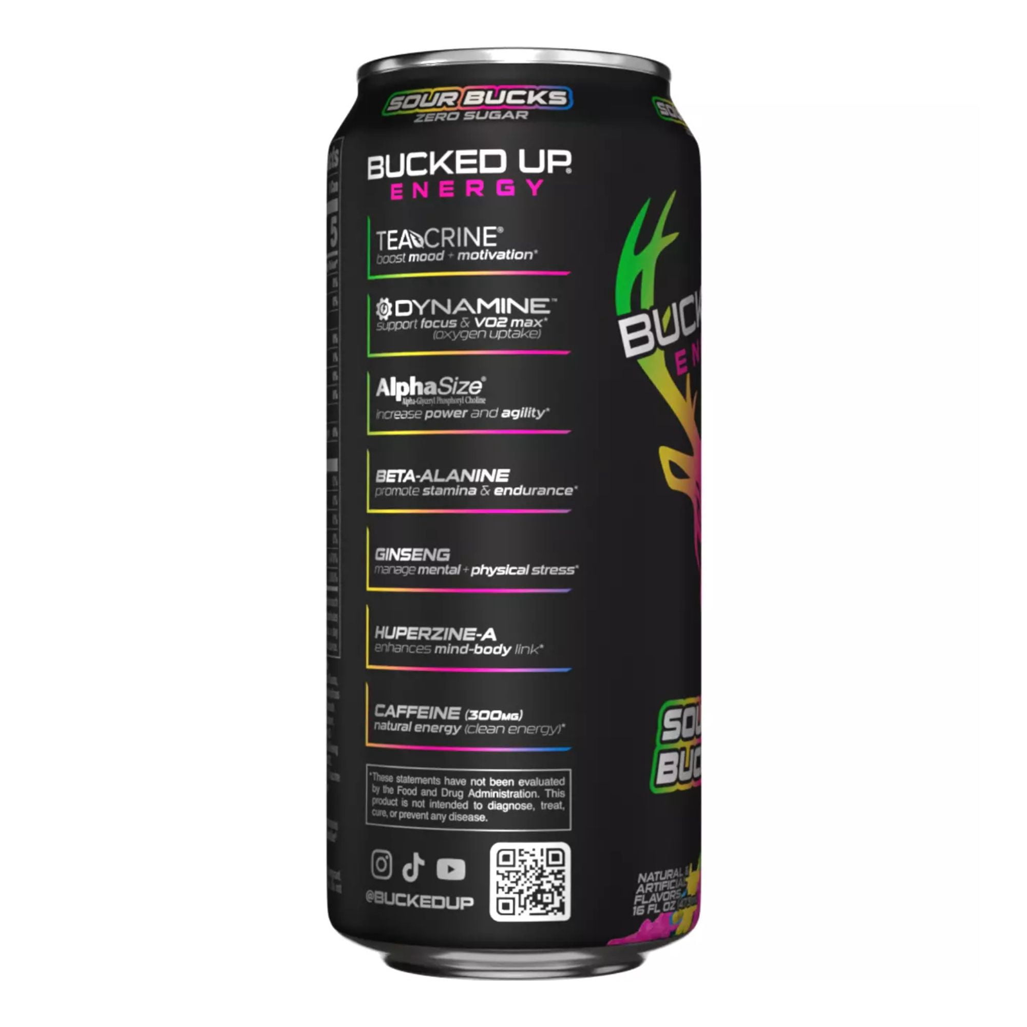 Bucked Up Energy Drink 6‑Flavor Variety Pack, 12 Cans, Zero Sugar