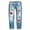 Blue, variant on Aayomet Temp Life Leggings Womens Jeans Independence Day Print Ripped Pants,Black XXL