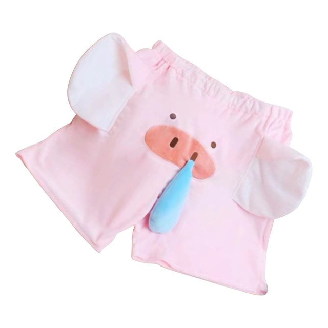 Pantalones cortos Interesante patrón de nariz corriendo de cerdo lindos pantalones cortos para fiesta reunión playa casa 2XL para 65-75 kg rosa