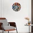 thumbnail image 3 of Decorative Round Wall Clocks Non-Ticking Silent Battery Operated Clocks with Photo for Bedroom,Living Room-Abstract Pattern Of Wavy Stripes In Orange(16inch), 3 of 4