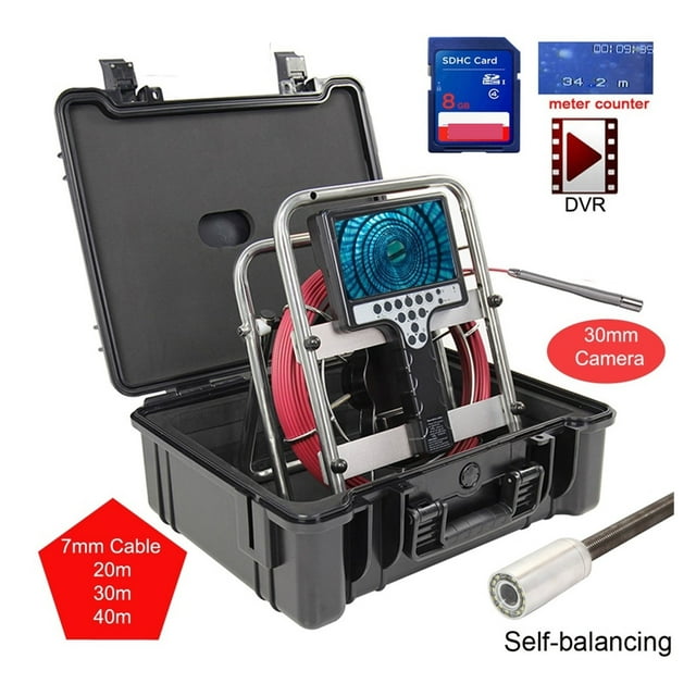 7mm Soft Cable 23mm Auto Self Balancing DVR Counter Endoscope Pipe Inspection Camera With 512hz Sonda Transmitter And Locator ,Easily Maneuver