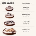 thumbnail image 6 of FurHaven Round Orthopedic Dog Bed for Medium Dogs, Egg Crate with a Solid Orthopedic Foam Base with Attached Blanket Hood and Removable Washable Cover, Medium, Sherpa & Suede Snuggery, Espresso, 6 of 9