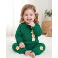 thumbnail image 5 of 6 Months Baby Girls Clothes 12 Months Girl 2PCS Fall Winter Outfits Cute Flower Infant Girls Long Sleeve Sweatshirt Top Pants Clothing Set Green, 5 of 6