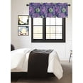 thumbnail image 3 of Kitchen Valances for Window, Watercolor Vintage Flowers Purple Green Gradient Light Filtering Rod Pocket Valance Curtain, Flower Art Short Curtains Window Topper for Bedroom 42x12in, 3 of 9