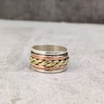 thumbnail image 3 of Spinner Band, Bohemian Ring, 925 Sterling Silver Ring, Spinning Thumb Ring, Three Tone Ring, Fidget Ring, Handmade Jewelry, Christmas Oxidized, Brass Copper Band, Anxiety Ring, Mans Band Gifts, 3 of 6