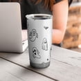 thumbnail image 4 of 20oz Tumblers Minimalist Halloween Ghost Pattern Stainless Steel Vacuum Insulated Double Wall Travel Tumbler Cups Mug with Lid and Straw,Cleaning Brush for Cold & Hot Drinks, 4 of 7