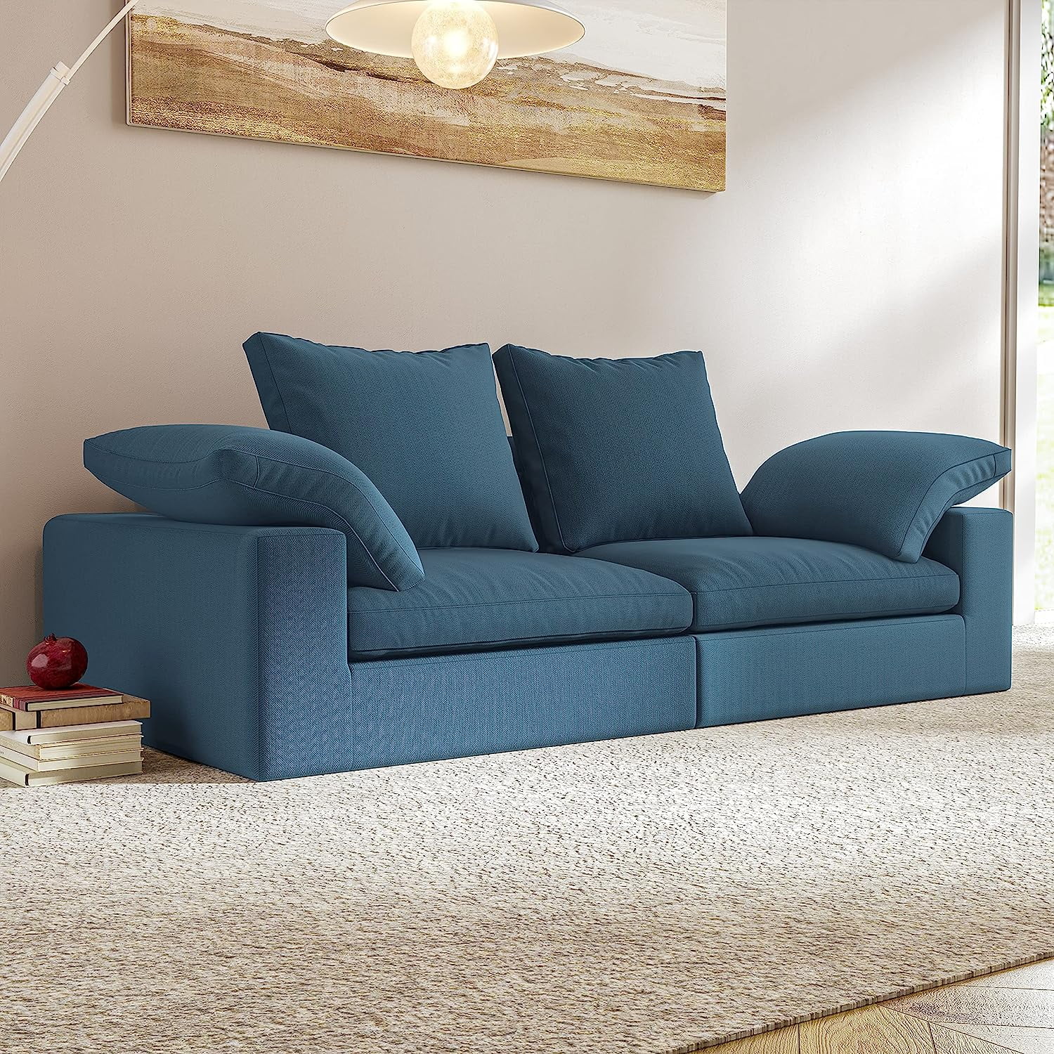 puff redondo con capitone y vivos en azul celeste  Bed furniture design,  Contemporary sofa design, Funky chairs