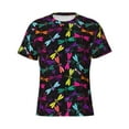 thumbnail image 4 of Qekee Colorful Dragonflies Classic Fit T-Shirt Men's Shirt Men's Tight Short Sleeves for Exercise, Running, Mountaineering - Colorful Dragonflies, 4 of 9