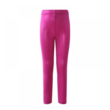 

SILVERCELL Girls Metallic Leggings Kids Girls Shiny Stretch Toddler Leather Leggings 2-13 Years