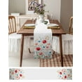 thumbnail image 3 of Red Flower Table Runner 72 Inches, Blue Pink Wildflower Poppy Floral Botanical Bed Runner Dresser Scarves Tabletop for Indoor Outdoor Parties/Ceremony/Banquet, 13" x 72", 3 of 8