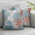 thumbnail image 3 of GOSMITH  Coastal Throw Pillow Cover ,Summer Ocean Themed Pillow Covers Square  Seashell Starfish Beach Pillow Cases Cushion for Bedroom Home Sofa Decoration, 3 of 5