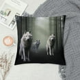 thumbnail image 2 of COMIO  White Wolf Throw Pillow Covers for Couch Sofa Bed, Wolves Howling Decorative Pillows Cushion Covers, Animal Wolves Mountain Moon Wolf Pillow Inserts Not Included, 2 of 5