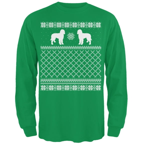 Goldendoodle Ugly Christmas Sweater Irish Green Adult Long Sleeve T-Shirt