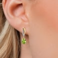 thumbnail image 3 of Gem Stone King 925 Silver and 10K Yellow Gold Green Peridot and White Lab Grown Diamond Stud Earrings for Women | 1.42 Cttw | Gemstone August Birthstone | Pear Shape 7X5MM, 3 of 6