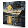 thumbnail image 2 of Designart "Golden Gate Monochrome Yellow Bridge II" Architecture Canvas Print, 2 of 5