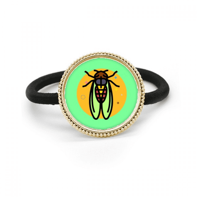 Fly Insect Mosquito Bug Winged Drawing Silver Metal Hair Tie And Rubber Band Headdress