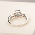 thumbnail image 3 of Lab Created Alexandrite engagement ring for women emerald cut sterling silver color changing gemstone June birthstone, 3 of 5