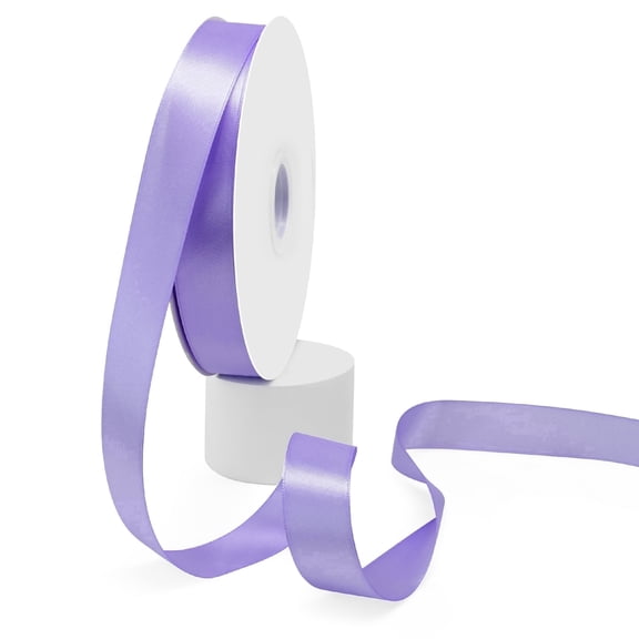 LEEQE Double Faced Satin Light Purple Ribbon 1 Inch x 100 Yards
