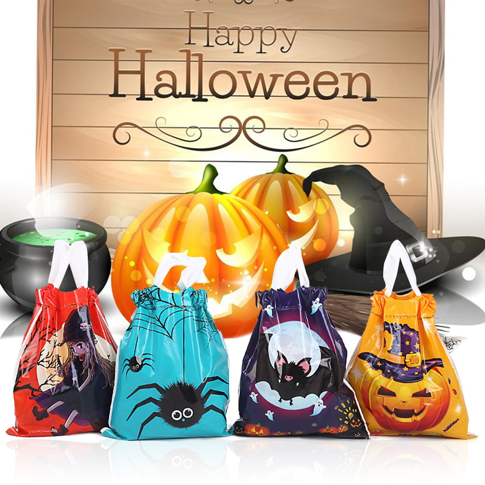 50 Packs Trick or Treat Gift Bags Halloween Drawstring 