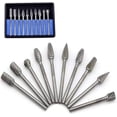 thumbnail image 1 of 10 fresas rotativas de carburo de tungsteno, cabezal de pulido de metal para herramientas rotativas Dremel, amoladoras, carpintería, grabado y pulido de metales., 1 of 7