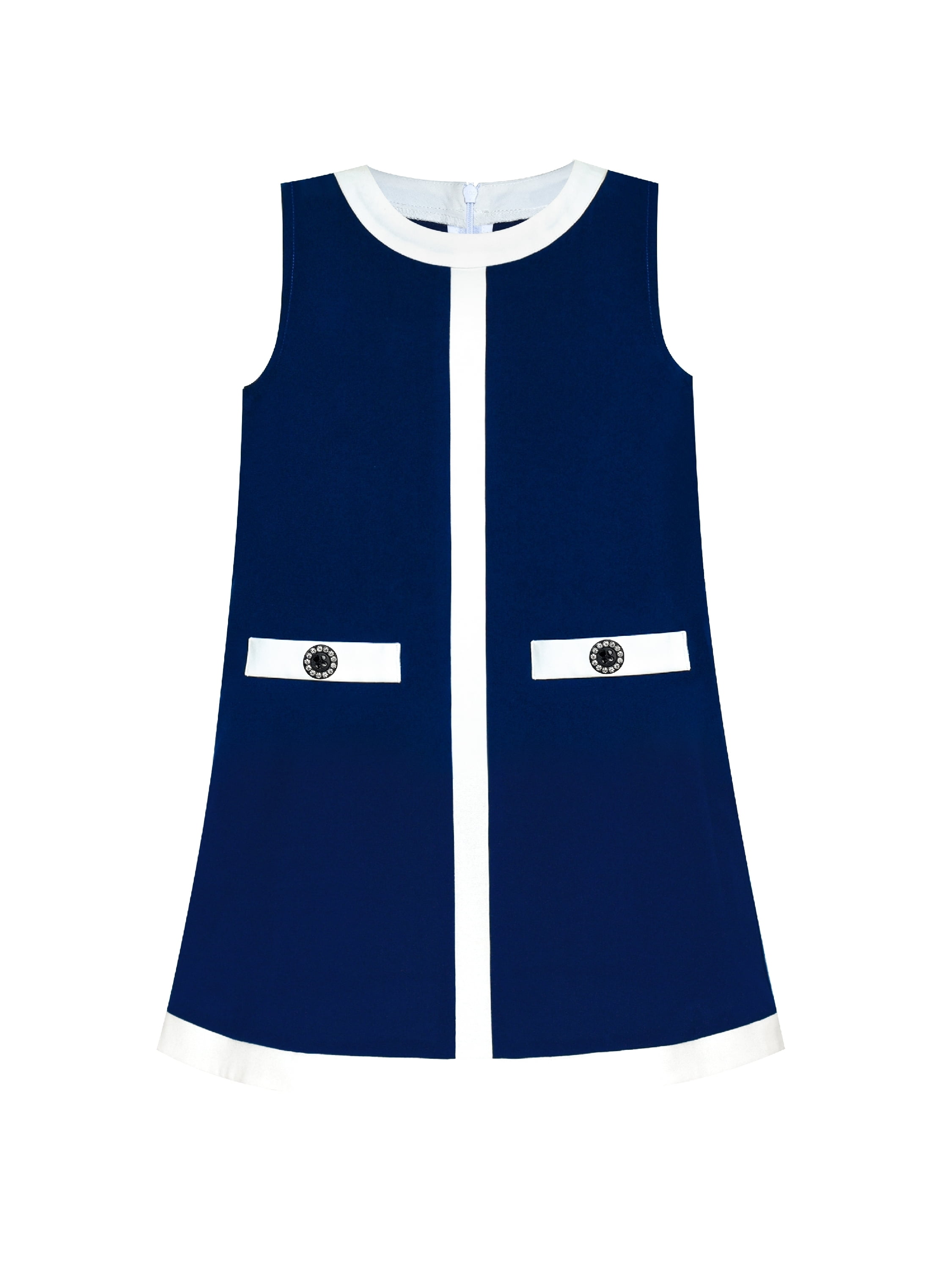 Girls Dress Navy Blue School Uniform A-line Years