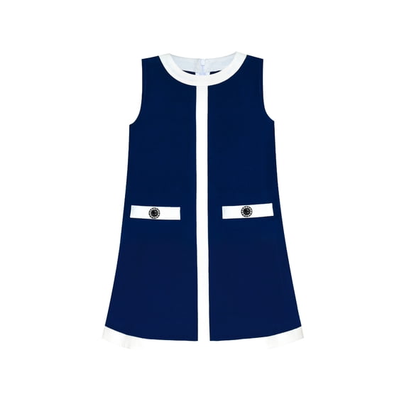 Girls Dress Navy Blue School Uniform A-line 4 Years