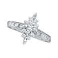 thumbnail image 1 of Sterling Silver Womens Round Diamond Cluster Ring 1/10 Cttw, 1 of 1