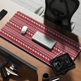 thumbnail image 2 of Long Mouse Pads for Desk,Red Christmas Folk Pattern Desk Mats on Top Of Desks, Desk Mouse Pad Extra Large with 3mm Non-Slip Base and Stitched Edge for Gaming,Office,Work,Home 35.4x15.7in, 2 of 5
