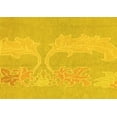 thumbnail image 1 of Ahgly Company Machine Washable Indoor Rectangle Abstract Yellow Modern Area Rugs, 8' x 12', 1 of 4