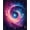 Multicolor Purple Blue Pink, Pattern 2, variant on ODIKA System Galaxy Celestial Bodies Orbital Path Astronomy Poster Stain Resistant Low Profile for Dorm Room, Small Living Apartment