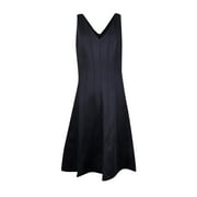 Calvin Klein Women's Seamed V-Neck Scuba A-Line Dress