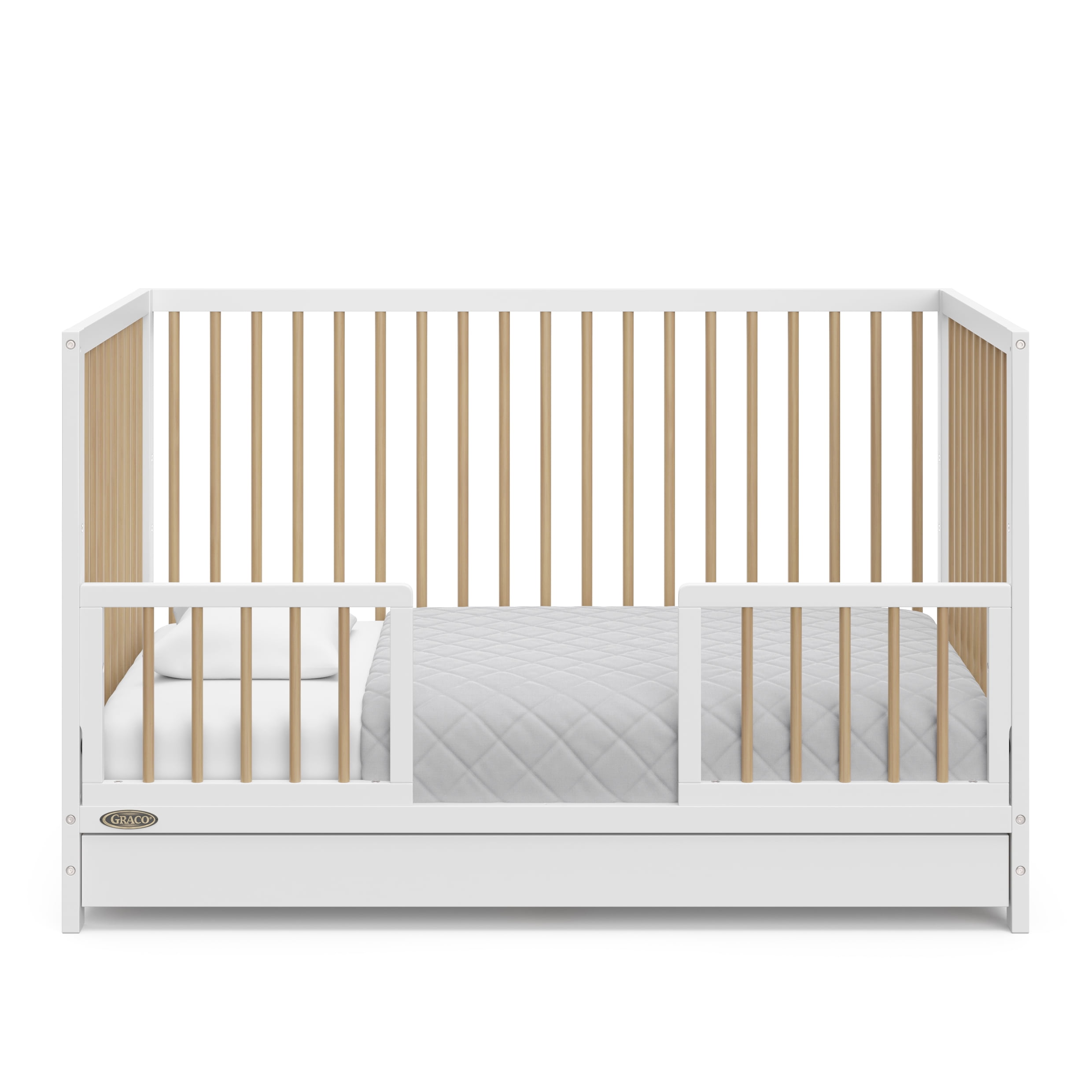 Graco Toddler Safety Guardrail Kit (Dowels), White with Driftwood