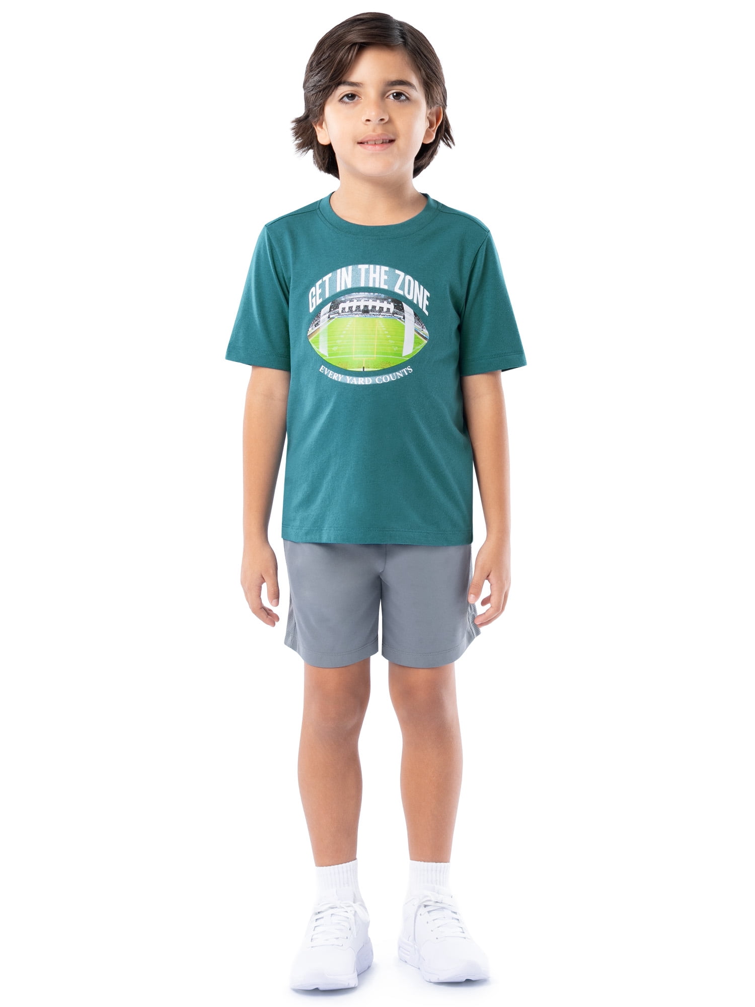 Athletic Works Boy's Short Sleeve Graphic T-Shirt, Sizes 4-18 & Husky