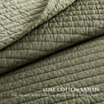 thumbnail image 4 of EVERGRACE Cotton Sateen Quilt Set King Size, Pre-Washed Cotton Channel Stitch Coverlet Bedspread, 3 Pieces Lightweight Soft Bedding Sets for All Season, with 2 Pillow Shams, Olive Green, 4 of 8