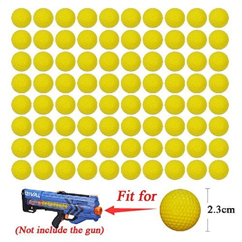 100 X Toy Gun Bullet Balls for Rival Apollo Zeus Refill Rond Toys Outdoor Yellow 