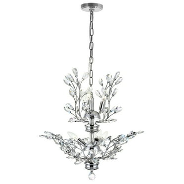 CWI Lighting Ivy 6 Light Transitional Metal Chandelier in Chrome