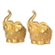 thumbnail image 2 of Artesanías de elefante, estatua de elefante de 2 piezas Estatua de elefante dorado Adorno de elefante Artesanía superior, 2 of 9