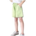 thumbnail image 6 of Juslio Shorts for Girls Breathable Solid Cotton Shorts Casual Elastic Waist Shorts Sizes 12, 6 of 6
