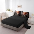 thumbnail image 6 of Feelyou Kawaii Cran Animal Twin Bedding Sets 7-Piece for Teen, Tokyo Plant Botanical Bedding Comforter Set, Black Red Japanese Style Reversible Sheet Sets, Super Cozy Room Decor, 6 of 9