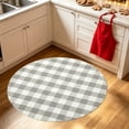 thumbnail image 4 of Lypsnake Buffalo Plaid Round Doormat, 27.5 Inch Gray White Checkered Circular Floor Mat for Christmas Tree Base & Entryway Entrance Patio Porch Home Decor, 4 of 6