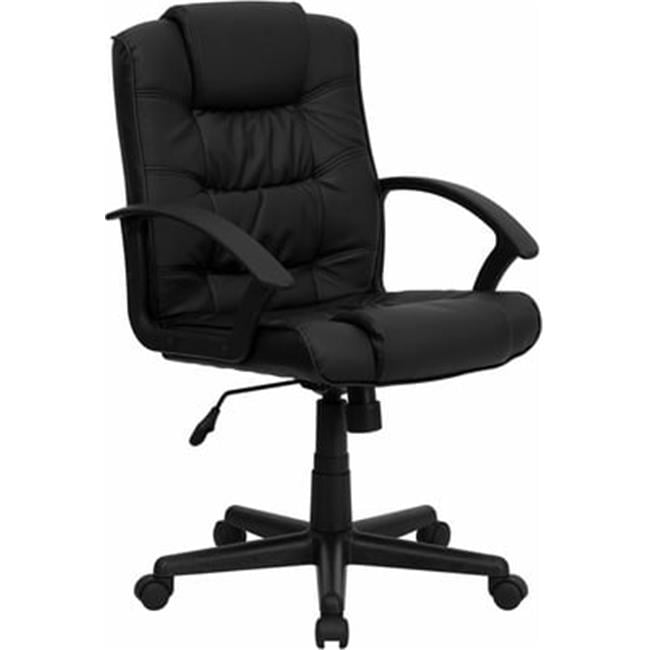 eco-friendly black leather mid-back office product
