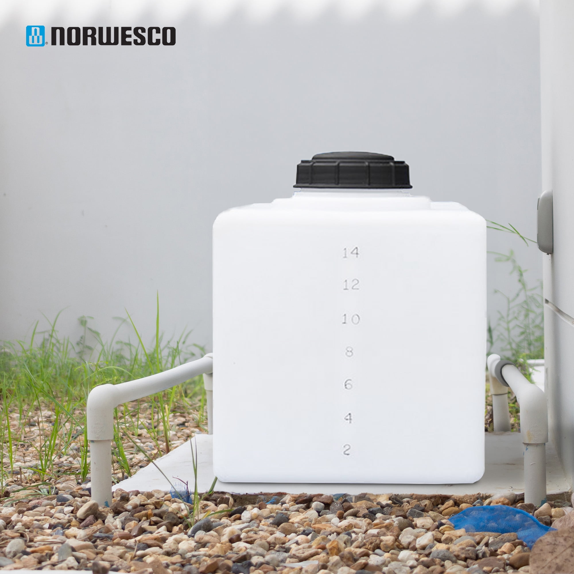 Norwesco Flat Bottom Utility Tank for Trailers and Lawn Care, 16 Gal, White
