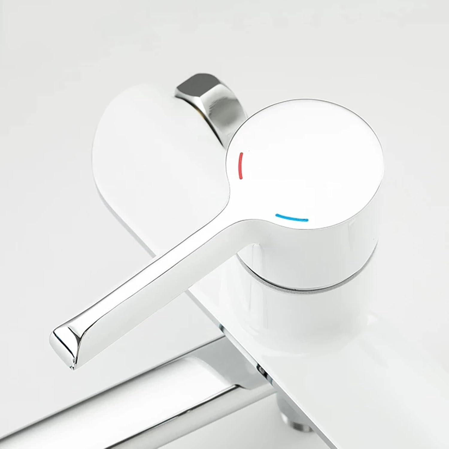 Wall Mount Bathtub Faucet with Handheld Sprayer and Long Spout, Brass Single Handle Bath Shower Mixer Tap, Easy to Install