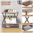 thumbnail image 2 of 2 Tier Bathroom Counter Organizer with Drawer, Wood Vanity Bathroom Organizers and Storage for Perfume Skincare, Rustic Organizer Countertop Shelf for Bath Vanity Bedroom Kitchen Storage (Brown) C104, 2 of 3