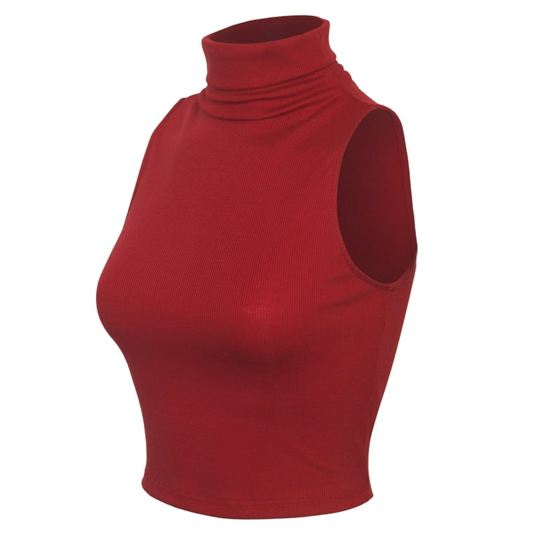 Red turtleneck hot sale tank top